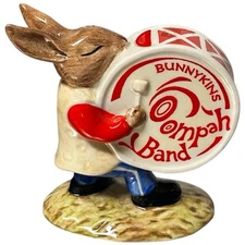 Royal Doulton England BUNNYKINS Porcelain Figurine Drummer Oompah Band DB26