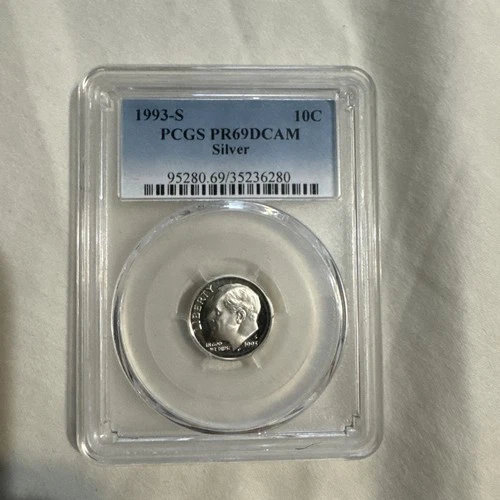 1993 S 10C Silver Roosevelt Dime Proof PCGS PR69DCAM