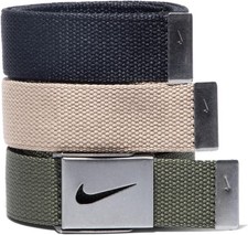 NEW Nike DS5006920X Navy Green Beige 3-In-1 Adjustable Golf Belts Men's OSFM