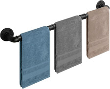 Industrial Pipe Towel Rack Towel Bar, Heavy Duty Wall Mounted Rustic Farmhouse B