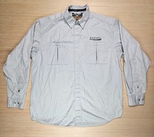 Harley Davidson Mens Snap Button Shirt Size L Garage Work Gray Mechanic