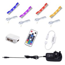 AIBOO LED Under Cabinet Lights Kit for Glass Edge Shelf Back Side Lighting,RGB