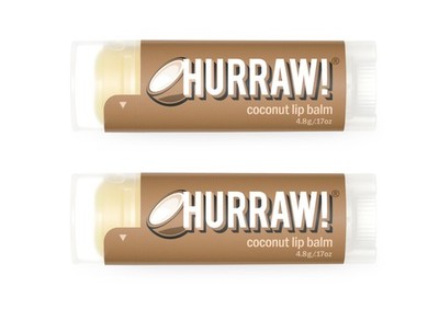 HURRAW!  Coconut Lip Balm, 2 Pack: Certified 100% Natural, Organic and Vegan.