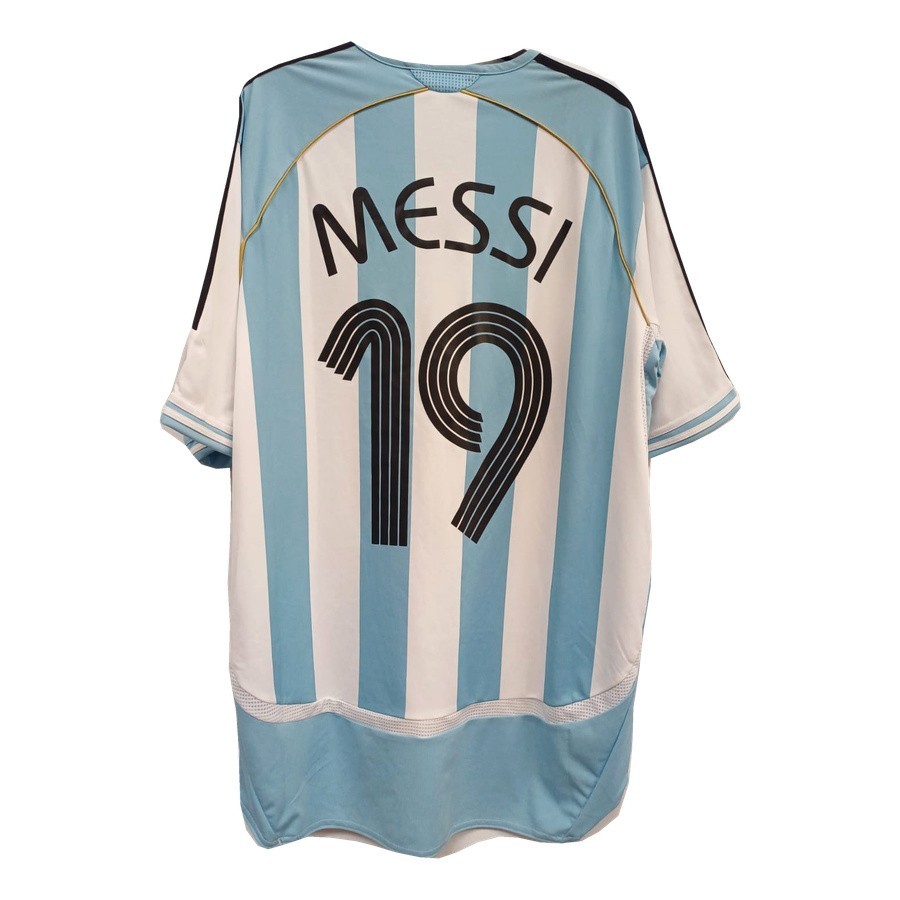 Adidas Argentina Home Jersey 2006 Remastered Messi 19 White Blue Men's Size M