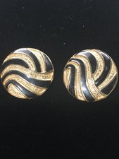 VTG. S.G. D'OR GOLD TONE  BLACK SHOE CLIPS 1.25"
