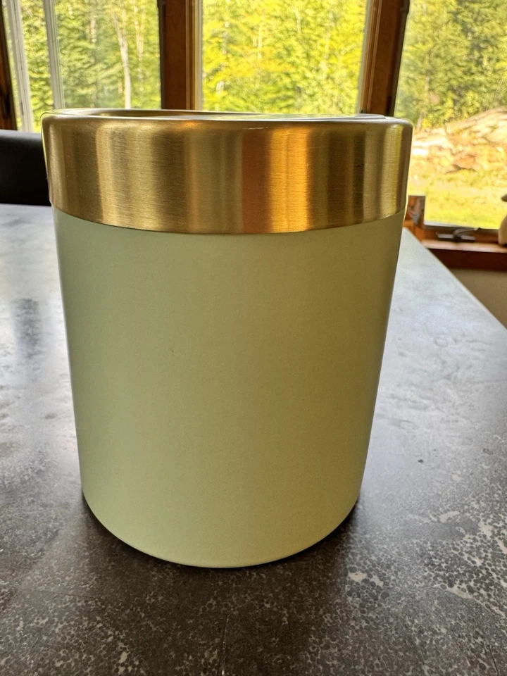 Mini bote de basura de escritorio Mbillion - tapa oscilante 360°, acero inoxidable, ~6 Foto 3 de 4