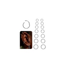 18G 6mm 7mm 8mm 9mm 10mm 11mm 12mm Hinged Nose Rings Hoop Silver Septum Jewel...