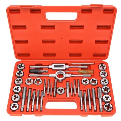 40PCS Tap and Die Set, Metric Screw Threads M3, , M5, M6, M7, M8, M10, M12, B...