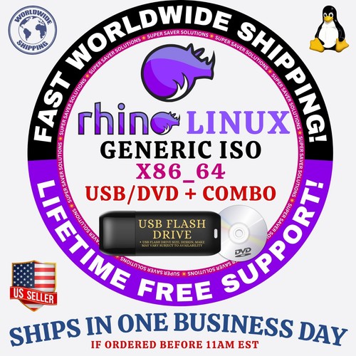 RhinoLinux LINUX OS | GENERATIC ISO | DVD, USB, COMBOS | FAST SHIPPING - Picture 5 of 8