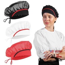 3 Pcs Elastic Kitchen Cooking Hat for Women Adjustable Chef Hat Food Service