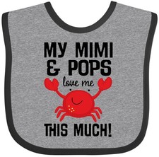 Inktastic My Mimi And Pops Love Me Baby Bib Grandchild Grandkids Boy Girl Infant