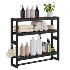 Bathroom Shelf Storage Organizer, Bathroom Shelf 3-Tier Adjustable Layer Bamb...