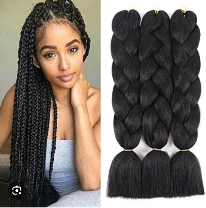 1 упаковка гигантских плетеных волос 60 см разных цветов  - Изображение 2 из 2