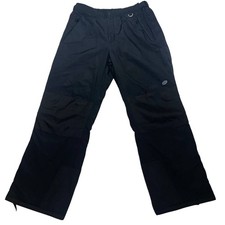 Slalom Men's Large Black Insulated Snow Ski Pants Nylon Shell Elastic Waist Y2K