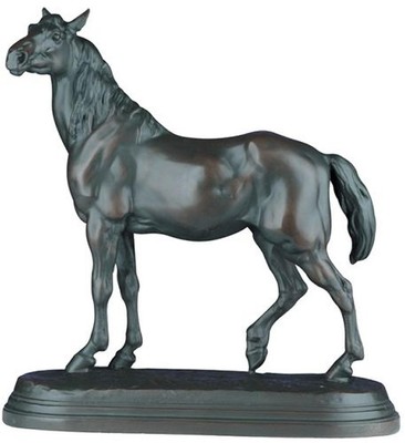 Ebony Equestrian Sculpture-Hand-Cast and Painted Horse