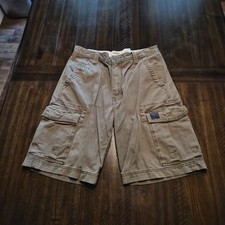 Vintage Levis Cargo Shorts Men 32 Olive Green Canvas 100 Cotton Work Y2K G595