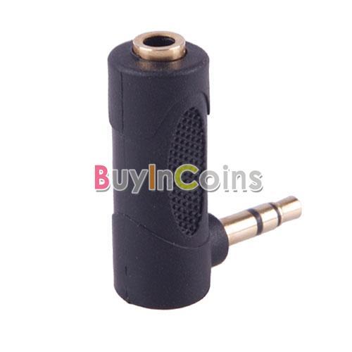 New L Shape Right Angle 3.5mm Male To Female Stereo Plug Adapter Connector HFAU - Picture 3 of 4