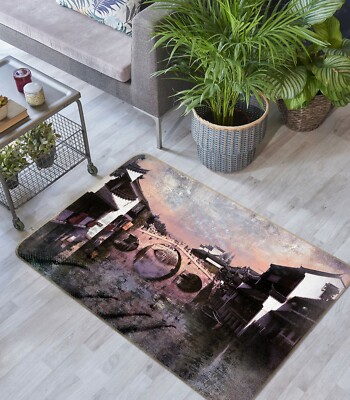 3D Ink Painting Town NAO7527 Game Rug Mat Elegant Photo Carpet Mat Fay