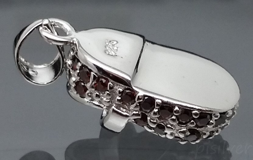 925 Sterling Silver CZ Birthstone Bootie Baby Shoe Charm Pendant All Months