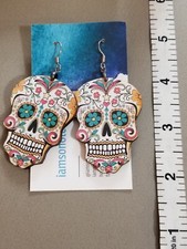 Artisan Day Of The Dead Skull Earrings