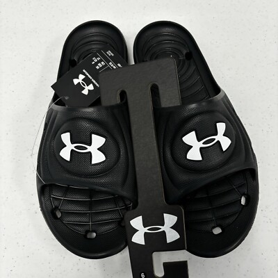 Under Armour Men's Size Black UA Locker IV Logo Slide Sandals