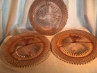 Three Pink Miss America Grill Plates 10.25 Inch Depression Glass Mint