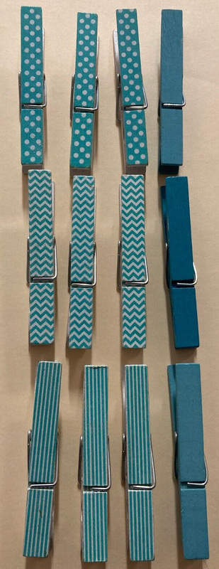 12 Clothespins by Recollections™ Turquoise Painted Combo - Wood