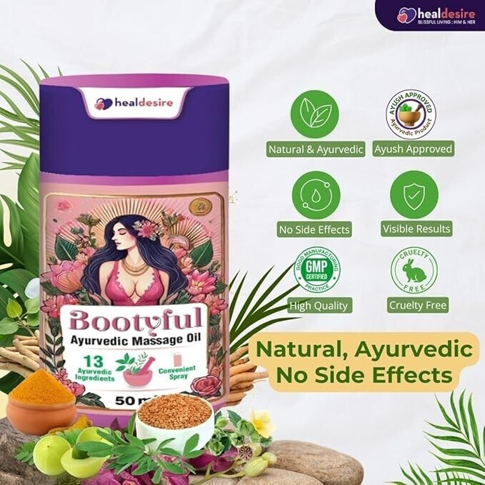 Bootyful Massage Oil Spray for Women Shape Up for Fuller, Firmer Body 50 ml