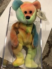 TY BEANIE BABY 1993 GARCIA BEAR RAINBOW 4TH GEN HANG 3RD GEN TUSH TAG PVC NEW