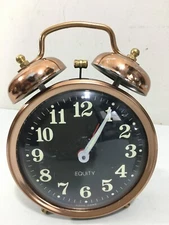 VTG Alarm Clock Equity Double Bell Wind Up made in Hong Kong Works