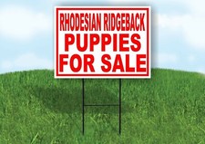 Rhodesian Ridgeback PUPPIES FOR SALE RED Yard Sign Road with Stand LAWN SIGN