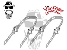 2 Vintage Lowrider 12" Double Square TWISTED CAGE Fender Brace Chrome Bicycle.