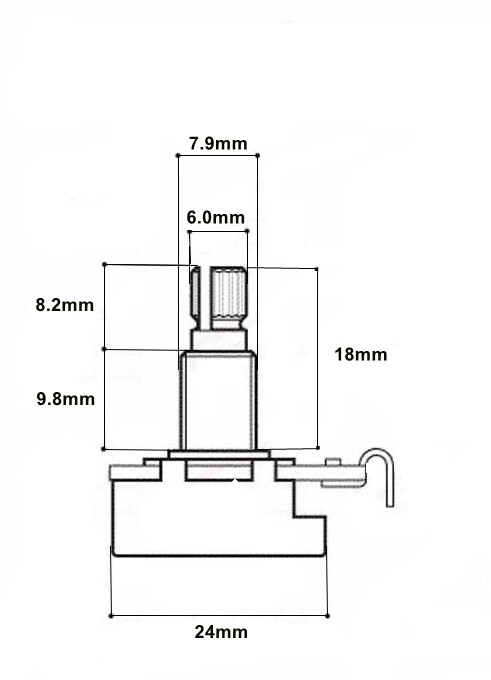 Guyker A250K Potentiomètre Circuit Imprimé Interrupteur De