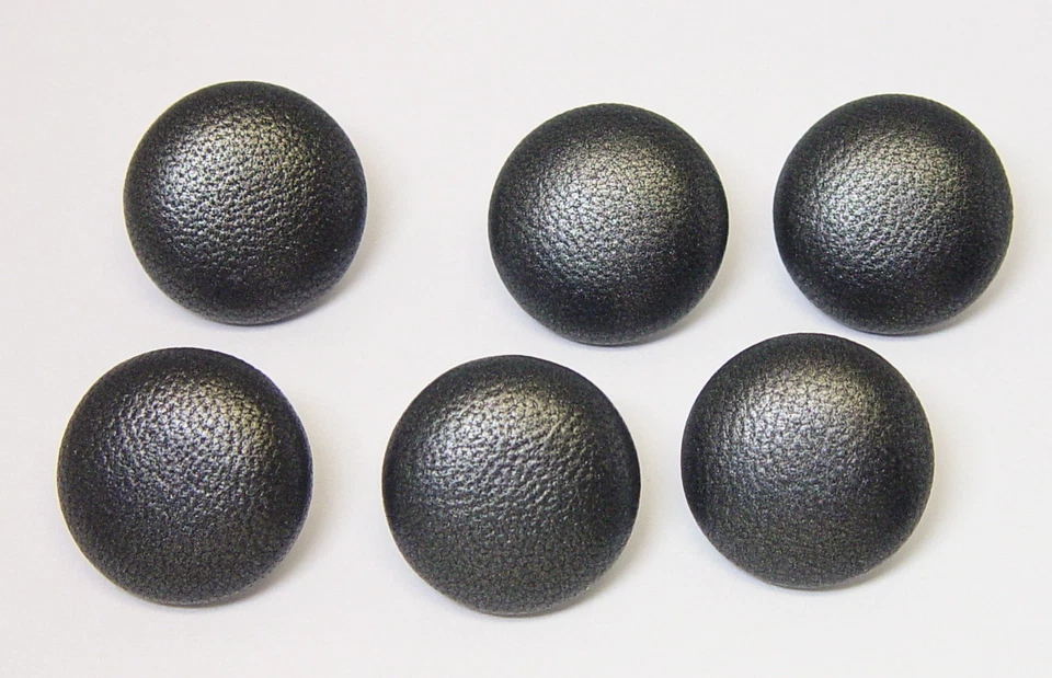 6 MADE IN USA 21 mm dark silverish charcoal color leather covered jacket buttons - Image 4 of 4
