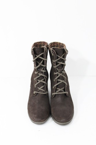 Caterpillar Women Boots New CAT Bootie sz 9 Wedge Heel Brown Winter Shoe suede - Picture 4 of 9