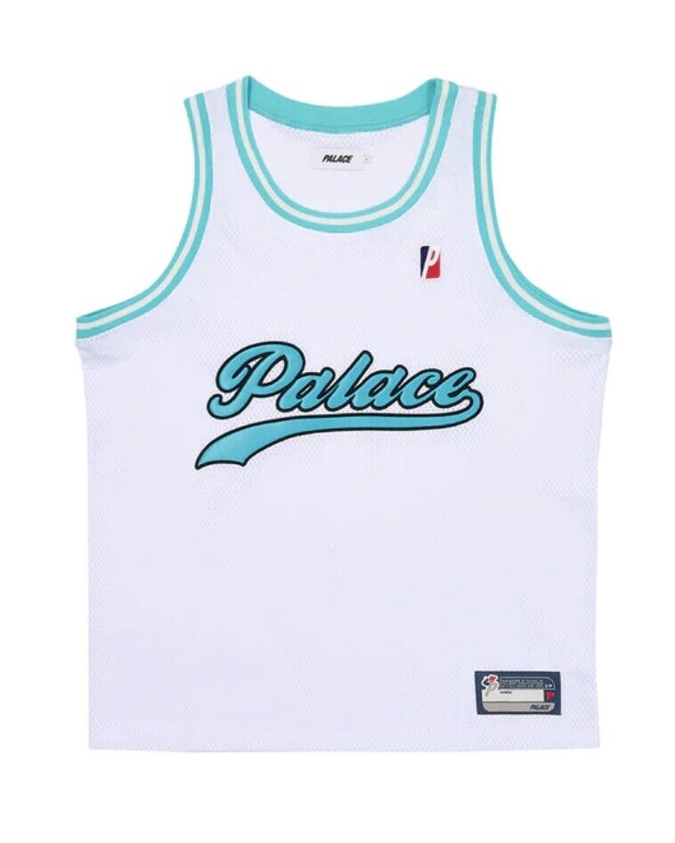 Palace Skateboards MVP Vest White Basketball Jersey Men's Sz Palace Skateboards MVP Vest White Basketball Jersey Men's Sz