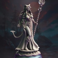 Miniatura Tharia Tiefling Moon Clérigo Druida Hechicero Mago | D&D DnD