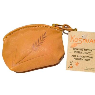 ref 111 tan Porte monnaie AMERINDIEN HURON 5 Nations Canada homme/femme | la joya-western