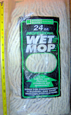 Professional 24 ounce 6'' wide Replacement Head WET Floor MOP 5624 Wright Bernet