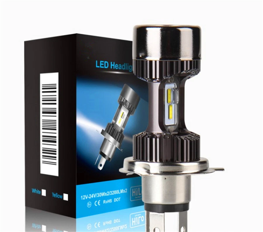 Motorcycle H4 High Low Beam LED Super Bright Headlight Fog Bulb 30W 3200LM 6000K - Image 4 of 4