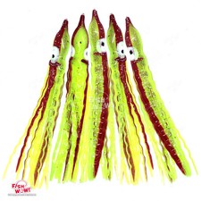 5" Fishing Squid Skirt Hoochies Octopus Trolling Soft Lure Crinkle Shape lot NEW
