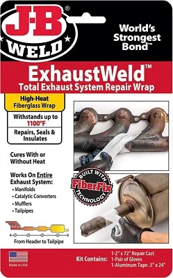 JB Weld ExhaustWeld 2" x 72" Repair Wrap White Fiber Fix Technology