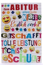 B&C Tschüss Schule Karte Abitur Abi Gruß- Glückwunschkarten Prüfung Zeugnis