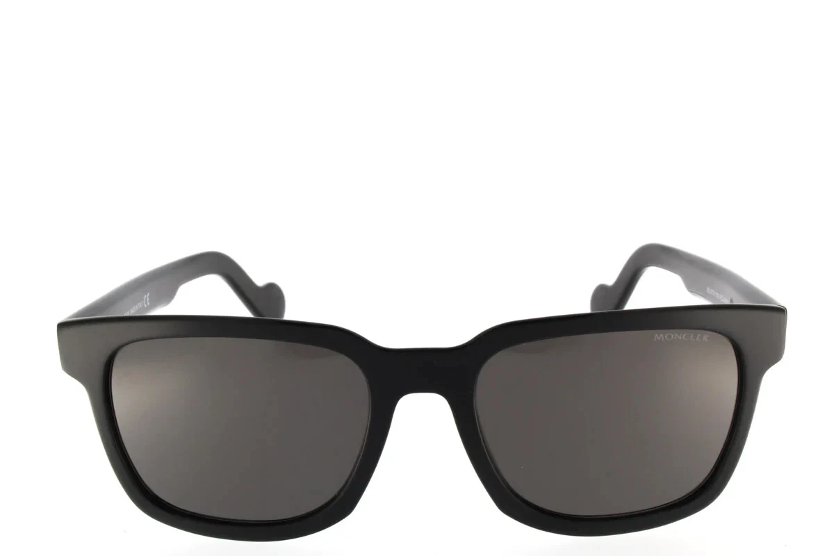 Moncler ML 0174 01D Black Square Polarized Plastic Sunglasses 