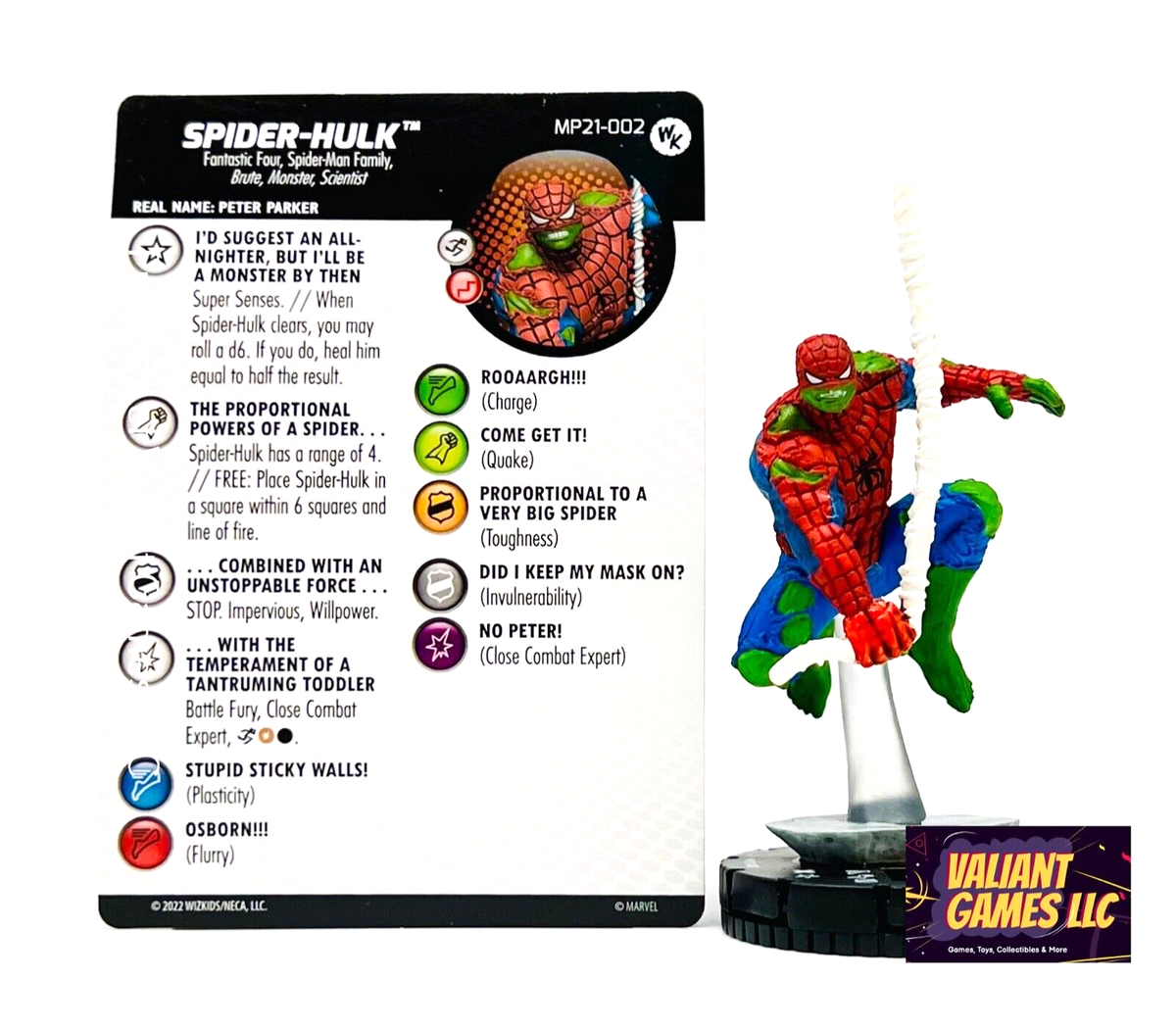 マーベルスマッシュ、ロックスター　15P 美品 Marvel Heroclix Spider-Hulk #MP21-002 w/ Card Wizkids Convention