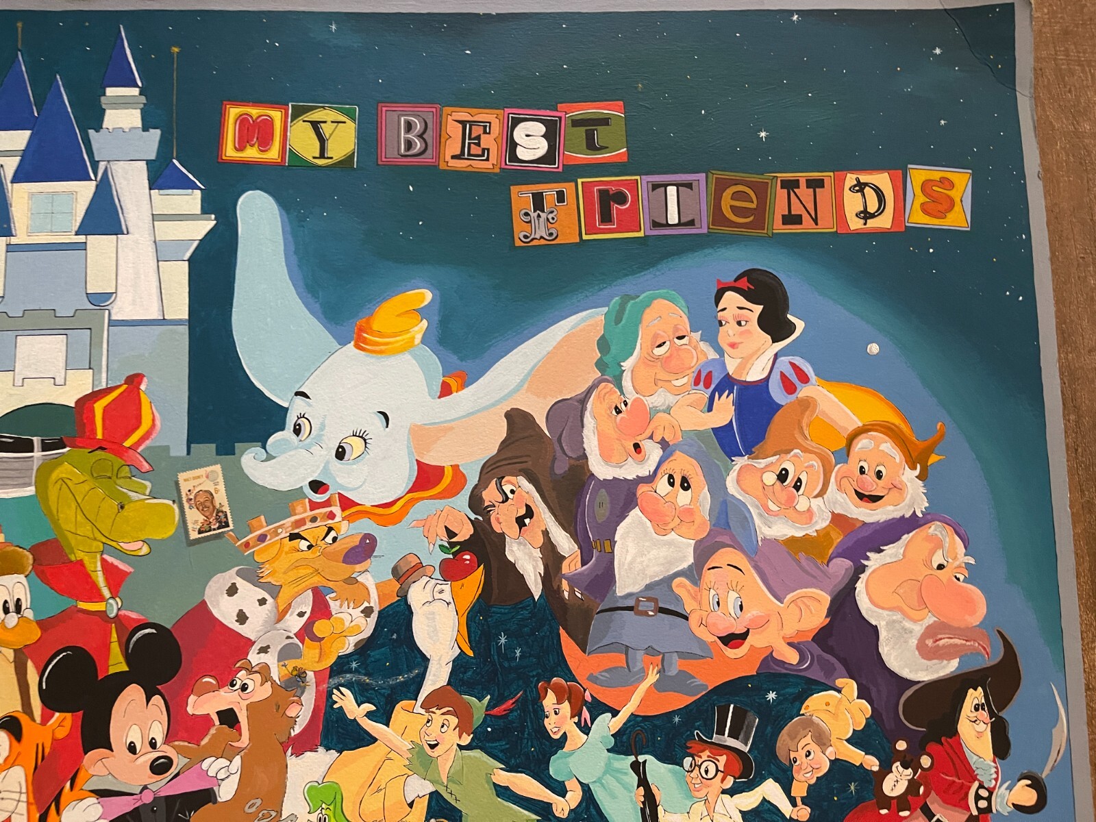32 x 40" Disney Painting Mike Griff My Best Friends World Characters