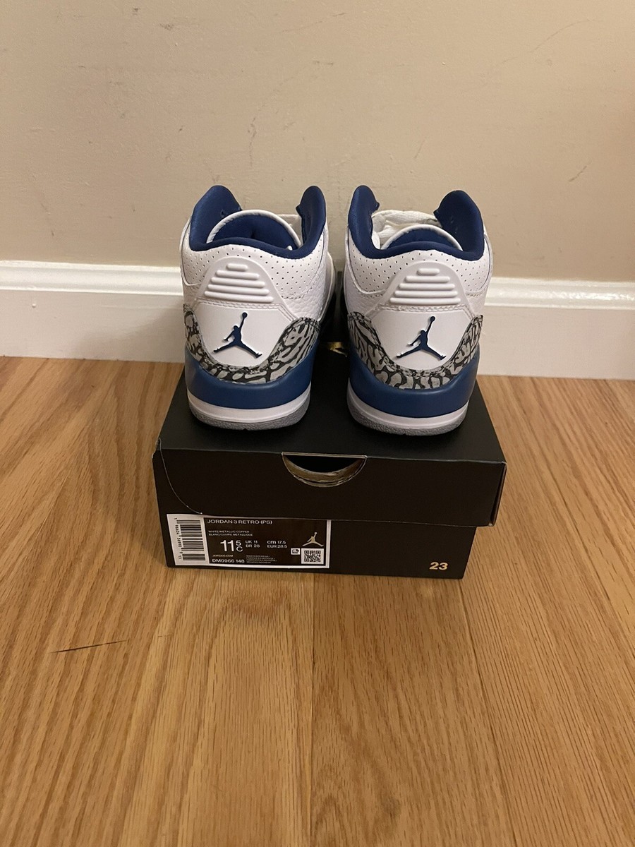 Jordan 3 Wizards Pre School Size 11.5c New DM0966-148 AJ3 Retro  Jordan 3 Wizards Pre School Size 11.5c  New DM0966-148 AJ3 Retro 2023 main image 1