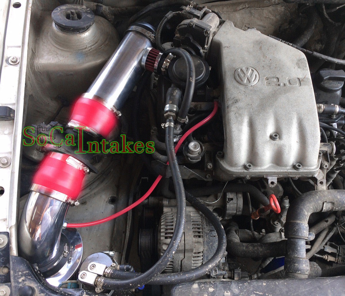 Red Cold Air intake system Kit For 93-98 Volkswagen Golf