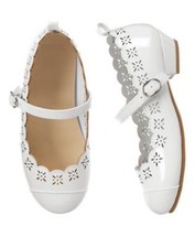 NWT Gymboree Egg Hunt White Scalloped Dress Shoes 2 3 Girl