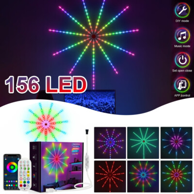 156LED Firework Strip Lights Dream Color RGB Smart Music Sync APP&Remote Control